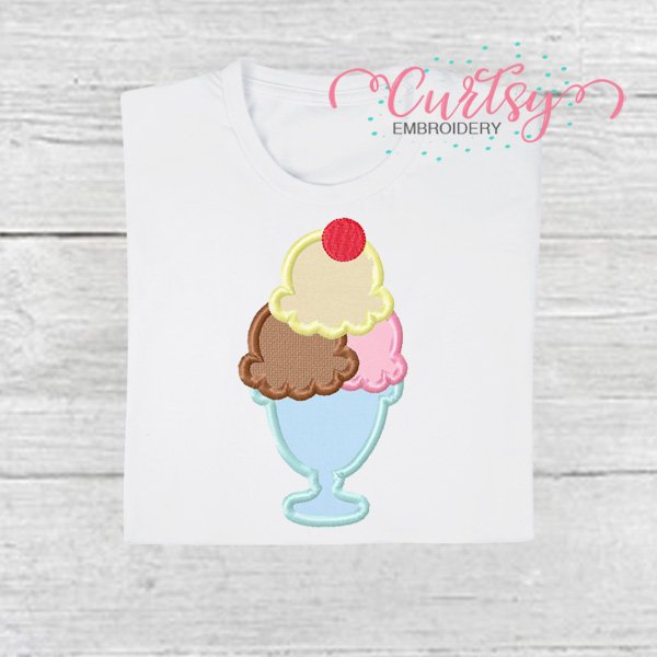 Ice Cream Sundae Applique Picture 1