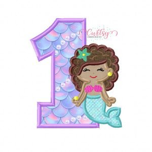 1 Curly Mermaid Applique