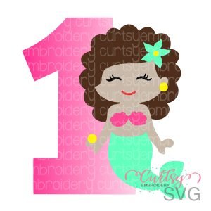 1 Curly Mermaid SVG Cut File