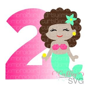 2 Curly Mermaid SVG Cut File