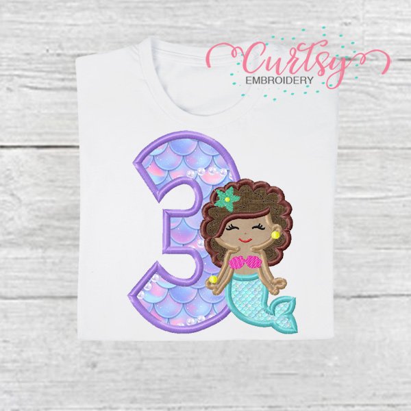 3 Curly Mermaid Applique Picture 1 3 Curly Mermaid Applique Picture 1