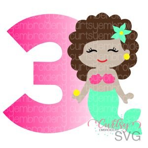 3 Curly Mermaid SVG Cut File