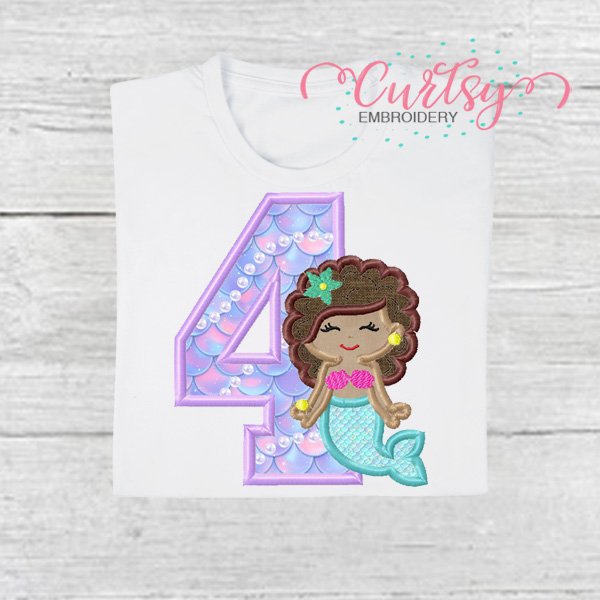 4 Curly Mermaid Applique Picture 1 4 Curly Mermaid Applique Picture 1