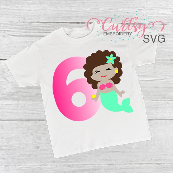 6 Curly Mermaid SVG Picture 1