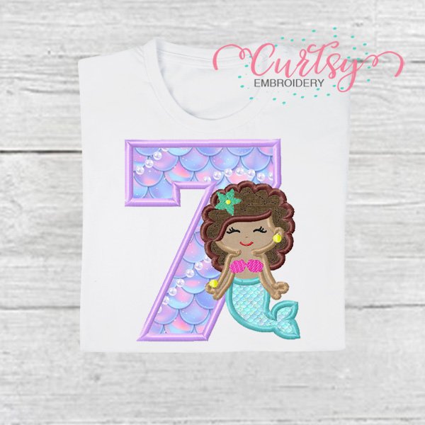 7 Curly Mermaid Applique Picture 1 7 Curly Mermaid Applique Picture 1