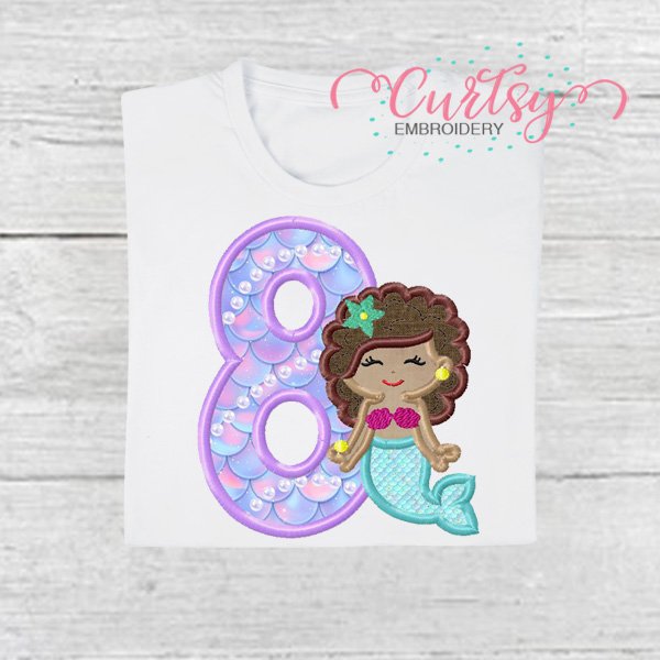 8 Curly Mermaid Applique Picture 1 8 Curly Mermaid Applique Picture 1