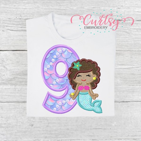 9 Curly Mermaid Applique Picture 1 9 Curly Mermaid Applique Picture 1