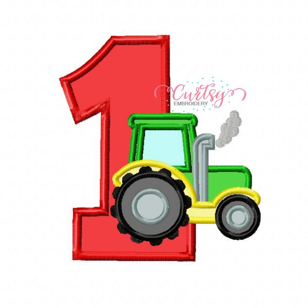 1 Tractor Applique Embroidery Design 1 Tractor Applique Embroidery Design