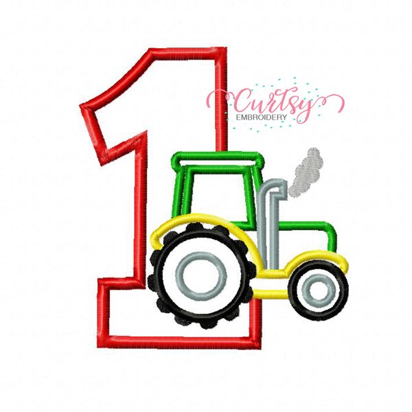 1st Birthday Tractor Applique Design 1st Birthday Tractor Applique Design