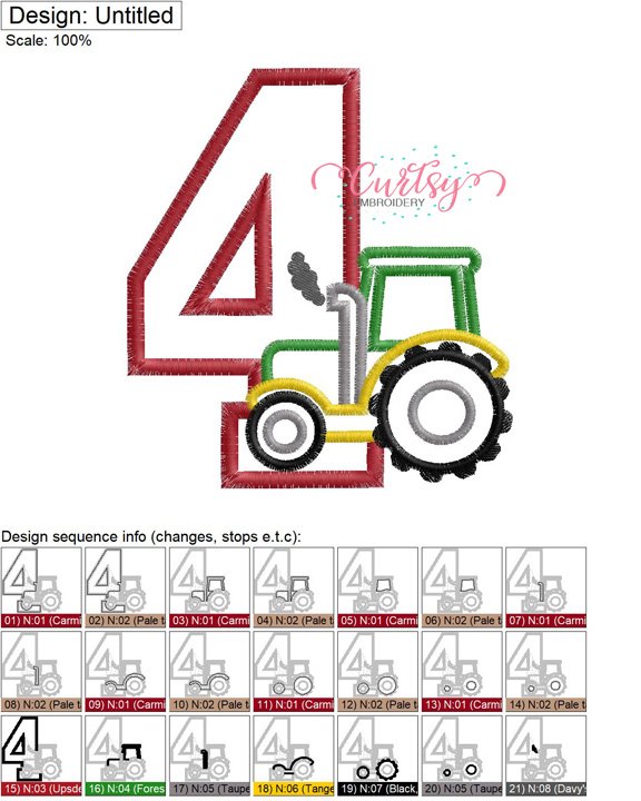 4 Tractor Applique MAP 4 Tractor Applique MAP