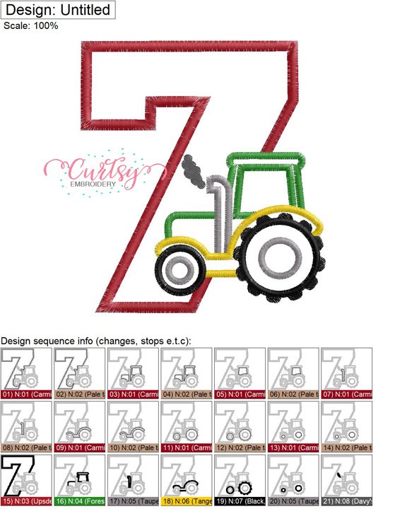 7 Tractor Applique MAP 7 Tractor Applique MAP