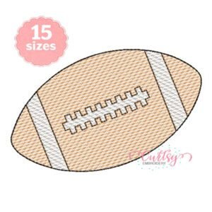 Football sketch fill embroidery design in a quick stitch vintage style