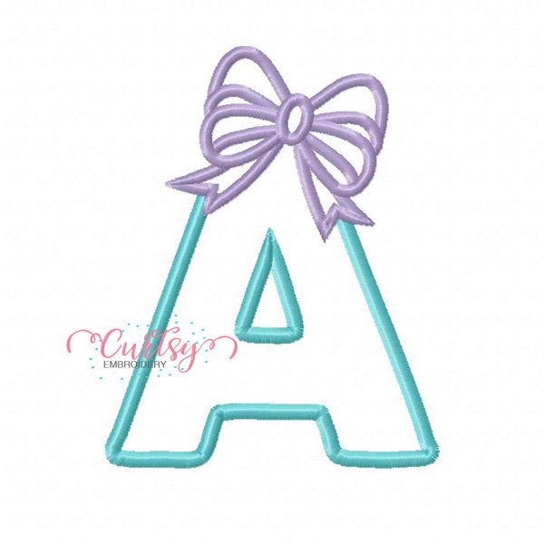 A Bow Monogram Applique Design A Bow Monogram Applique Design