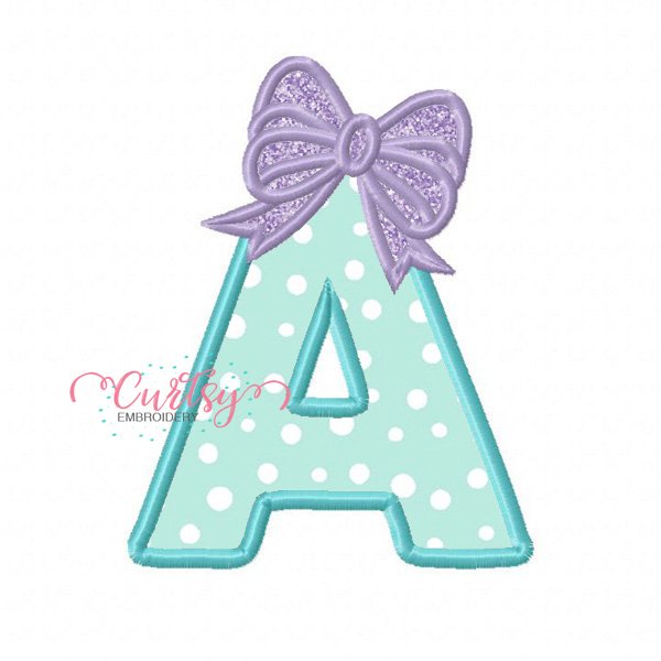 A Bow Monogram Embroidery Design A Bow Monogram Embroidery Design