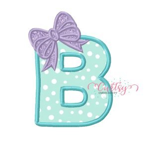 B Bow Applique Design