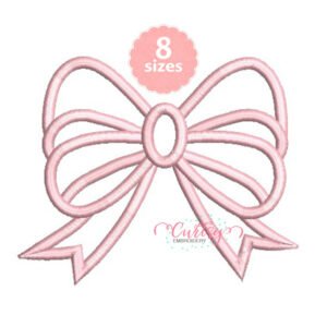 Bow Applique Embroidery Design