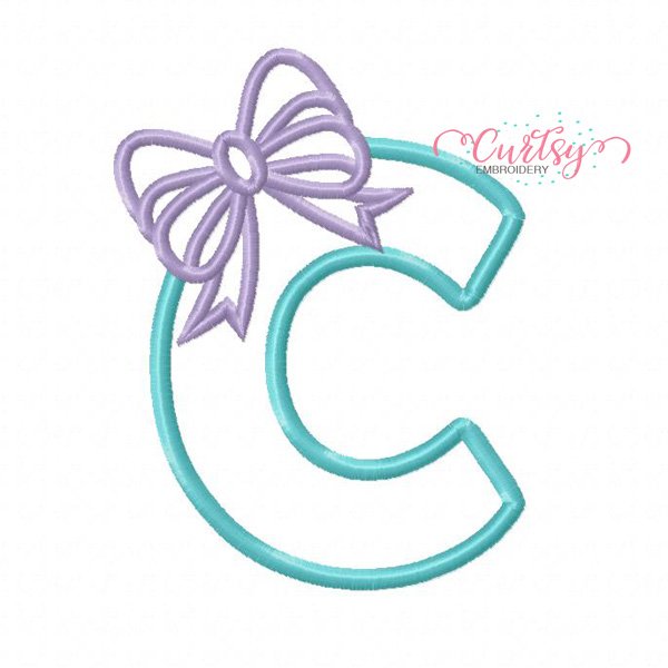 C Bow Monogram Applique Design C Bow Monogram Applique Design