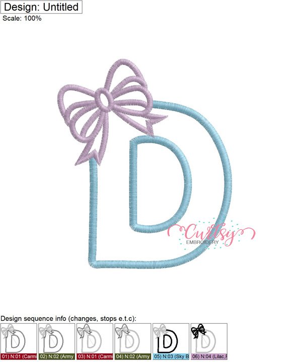 D Bow Applique MAP D Bow Applique MAP