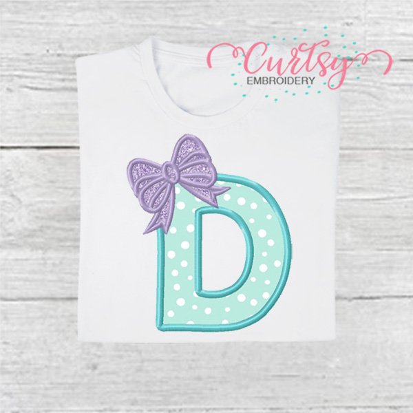 D Bow Monogram Applique Design 600 D Bow Monogram Applique Design 600