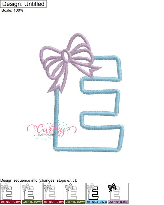 E Bow Applique MAP E Bow Applique MAP
