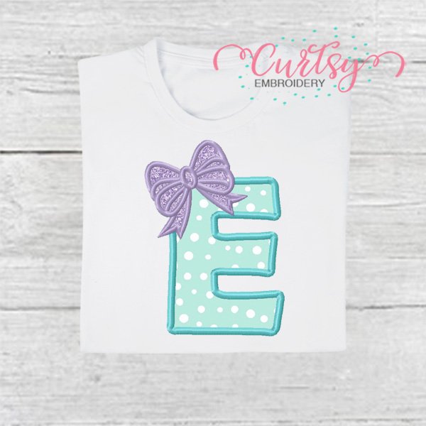 E Bow Monogram Applique Design 600 E Bow Monogram Applique Design 600