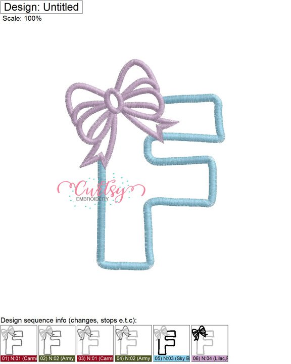 F Bow Applique MAP F Bow Applique MAP
