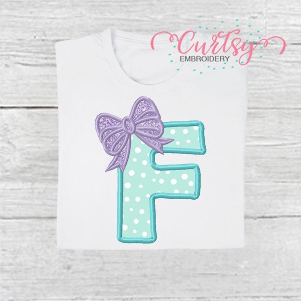 F Bow Monogram Applique 600 F Bow Monogram Applique 600