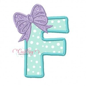 F Bow Applique Design