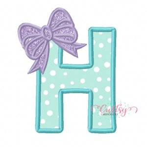 H Bow Applique Design