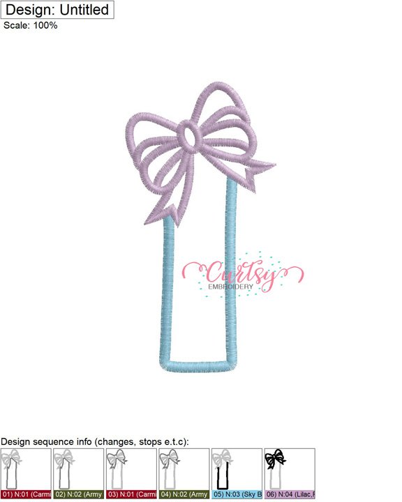 I Bow Applique MAP I Bow Applique MAP