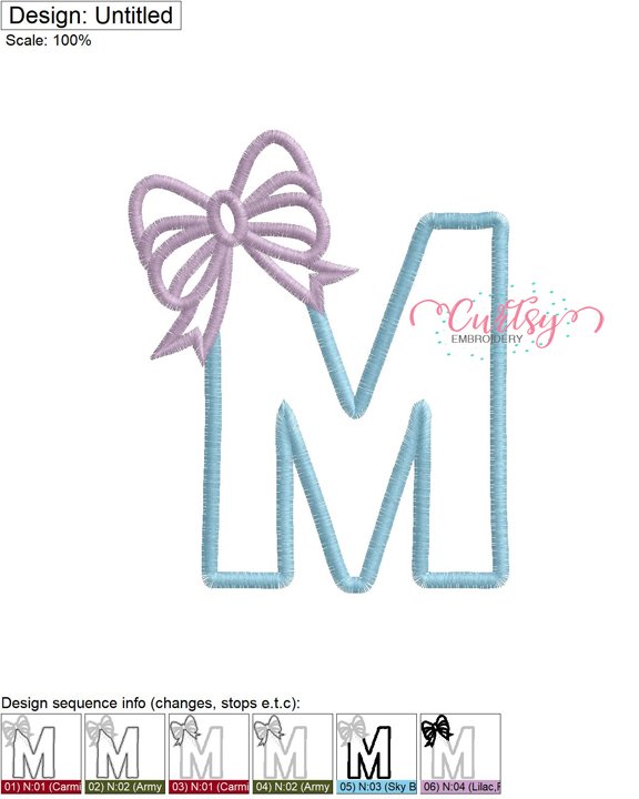 M Bow Applique MAP M Bow Applique MAP