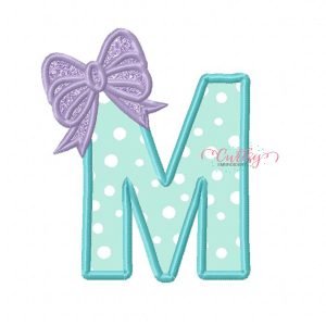 M Bow Applique Design