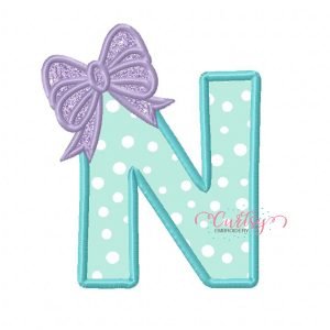 N Bow Applique Design
