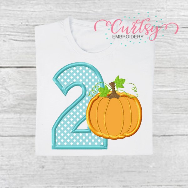 2nd Birthday Pumpkin Applique Design 2nd Birthday Pumpkin Applique Design