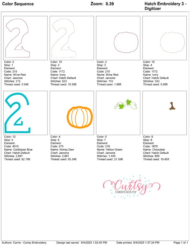 2 Pumpkin Applique 5×7 2 Pumpkin Applique 5×7