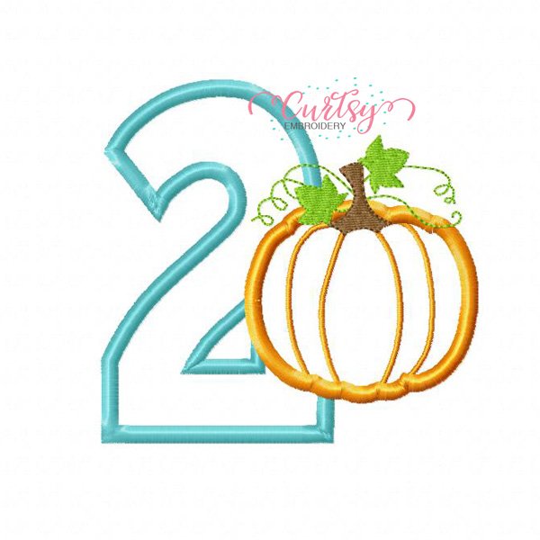 2nd Birthday Pumpkin Applique Design 2nd Birthday Pumpkin Applique Design