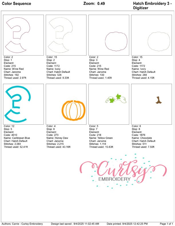 3 Pumpkin Applique 4×4 3 Pumpkin Applique 4×4
