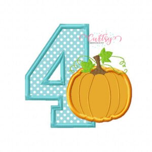 Fourth Birthday Pumpkin Applique