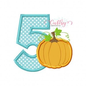 Fifth Birthday Pumpkin Applique Design