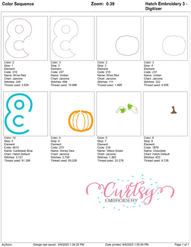 8 Pumpkin Applique 5×7
