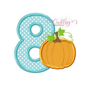 Eighth Birthday Pumpkin Applique