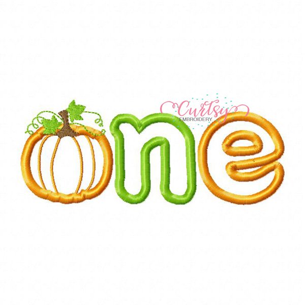 ONE Pumpkin Applique Desing for First Birthday ONE Pumpkin Applique Desing for First Birthday