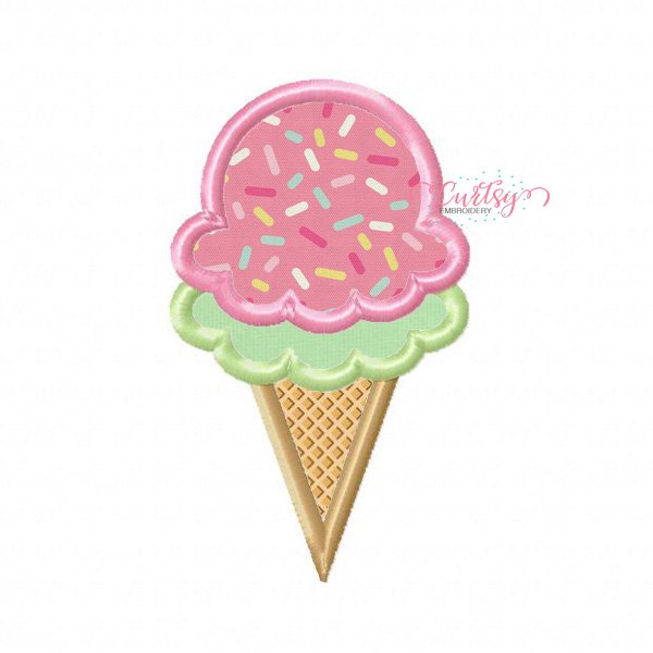 Ice Cream Cone Applique Embroidery Design Ice Cream Cone Applique Embroidery Design