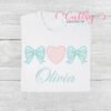 Bow Heart Trio Quick Stitch Embroidery Design 600