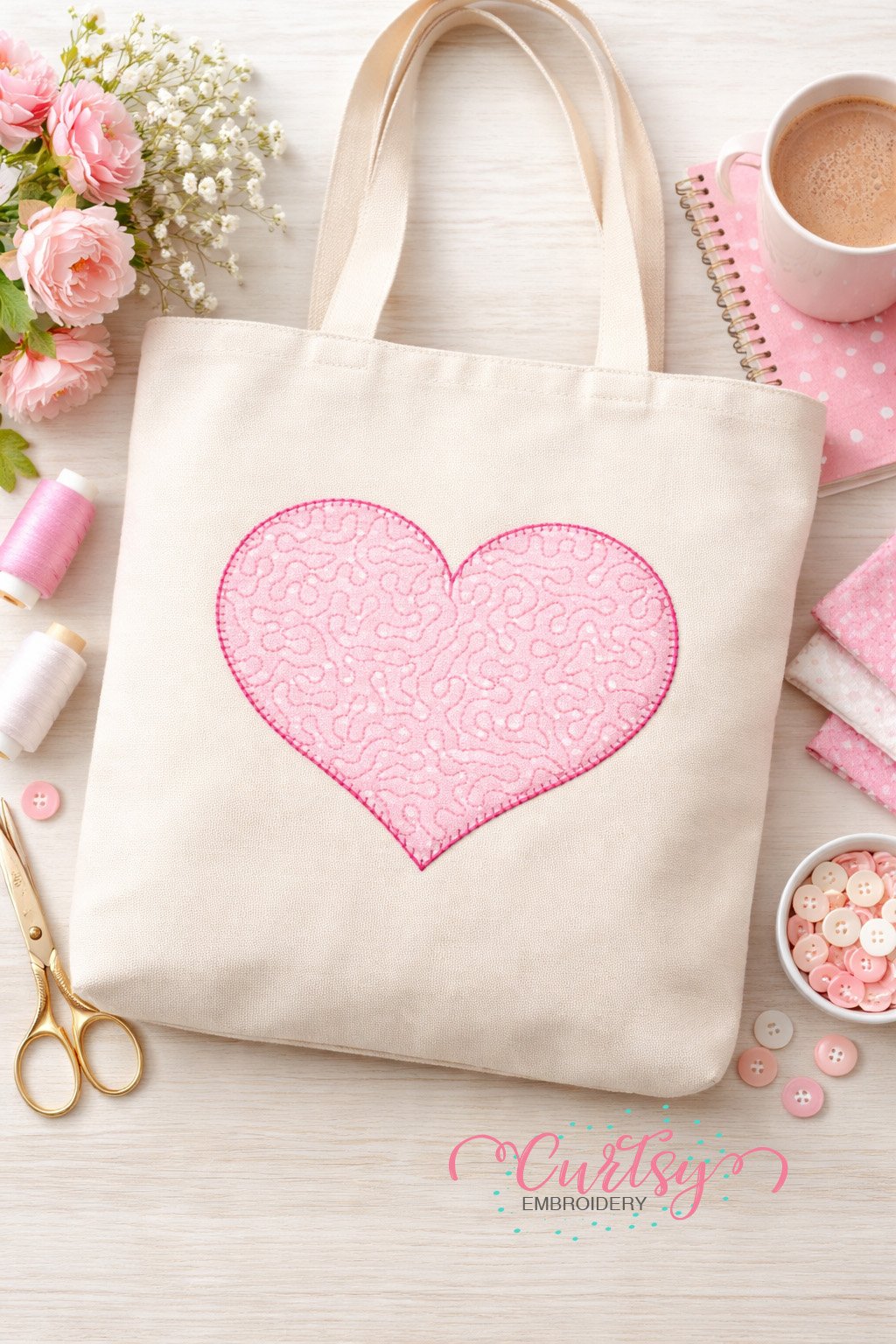 Heart Stipple Applique Design Lifestyle 2