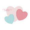 Heart Trio Valentines Day Sketch Fill Embroidery Design Heart Trio Valentines Day Sketch Fill Embroidery Design