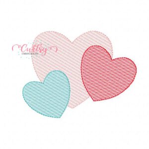 Heart Trio Quick Stitch