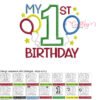 My 1st Birthday Balloons and Stars Applique Stitch Map 72 My 1st Birthday Balloons and Stars Applique Stitch Map 72