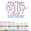 My 1st Birthday Hearts Applique Stitch Map
