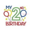 My 2nd Birthday Balloons and Stars Applique Design